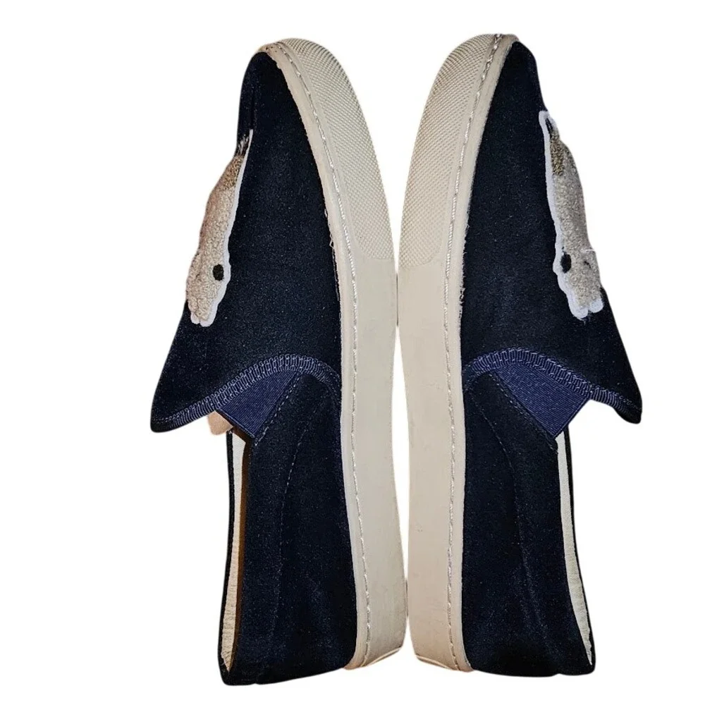 Soludos Navy Blue Velvet Slip On Shoes Llama Women US Size 9‎ Anthropologie - Picture 3 of 7